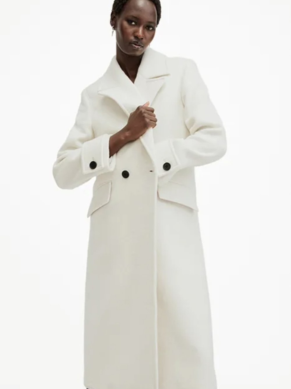 All Saints Mabel Coat in Desert White - Size 0